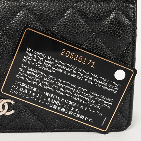 Chanel Black Caviar Leather Quited L-Yen Wallet - Picture 12 of 13